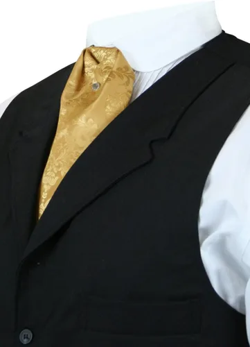 Vista 24 de Historical Emporium Corbata de satén jacquard para hombre, corbata victoriana eduardiana occidental para boda, Halloween, cosplay