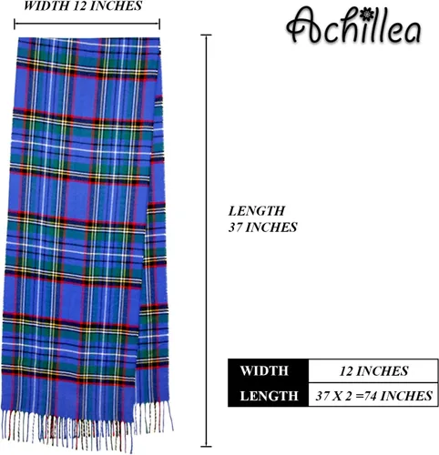 Vista 69 de Bufanda de invierno Achillea suave y cálida, de tartán, a cuadros, de cachemira, unisex