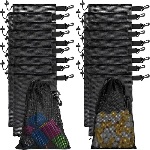Vista 8 de 10 bolsas de malla con clips, bolsas de almacenamiento de nailon portátiles para juguetes, almacenamiento deportivo, actividades al aire libre, etc.