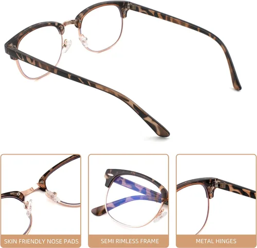 Vista 4 de Paquete de 2 lentes de lectura para hombres y mujeres, lentes de lectura vintage con lente completa, lentes de aumento para exteriores,