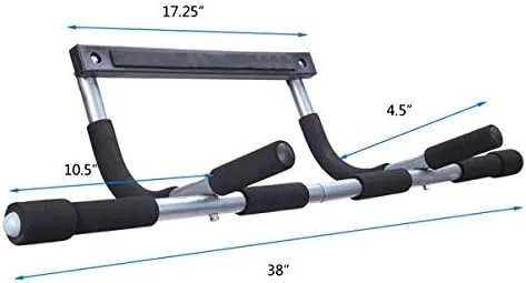 Vista 9 de Barra de dominadas para puerta de fitness, equipo de gimnasio portátil para interiores, multiagarre fuerte para puerta Barra de dominadas
