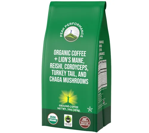 Vista 10 de Peak Performance Café orgánico de altura. Sin pesticidas, Comercio justo, no OMG, lleno de antioxidantes. Frijoles y tierra saludables