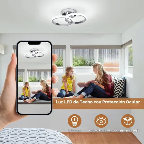 Vista 5 de CANEOE Lámparas de Techo LED Redondas Modernas, 6000K Blanco Frío, Lámparas de Techo para Pasillo, Luces de Techo Cerca del Techo para Baño
