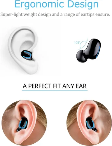 Vista 2 de Mini auricular Bluetooth único pequeño auricular inalámbrico invisible, auricular individual con 6 horas de tiempo de reproducción para iPhone