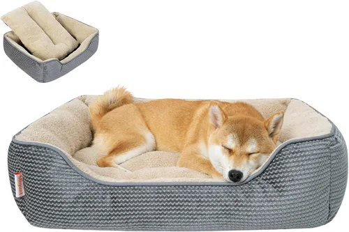 Vista 18 de Miguel Cama lavable para perros y gatos con cojín extraíble para perros medianos y pequeños, sofá cama para mascotas fácil de lavar con cojín Negro