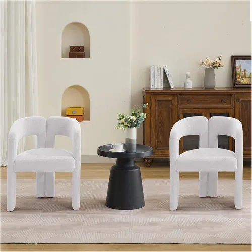 Vista 39 de adochr Modernas sillas de comedor de barril, silla de comedor tapizada de lino con patas de madera, sillas decorativas con brazos, cómodos sillones