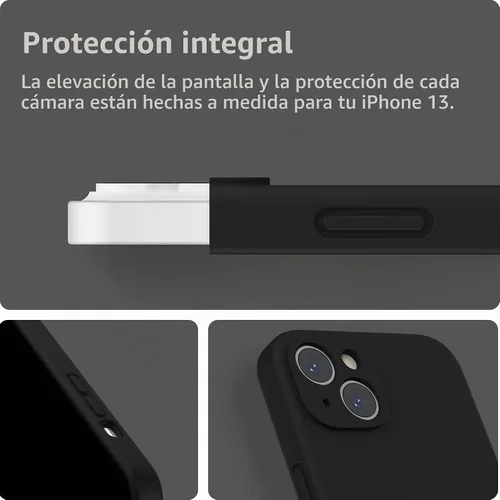 Vista 4 de SURPHY Funda compatible con iPhone 13 con protector de pantalla, (protección de cámara y forro de microfibra suave), funda de teléfono de silicona