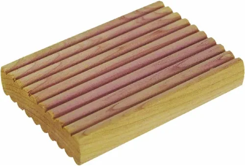 Vista 22 de Household Essentials 26140 CedarFresh - Juego de 4 perchas de madera de cedro rojo con barra fija y gancho giratorio, color marrón y rojo