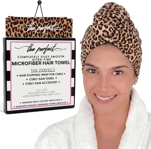 Vista 9 de Envoltorio de toalla de microfibra para el cabello para mujeres - Regalo y viaje - Suave como la seda - Cabello rizado, ondulado, liso para chicas