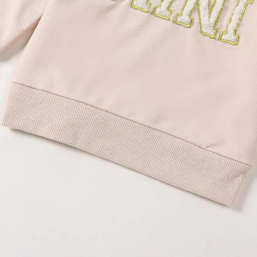 Vista 6 de Covvoliy Mommy and Me - Conjunto familiar de manga larga con cuello redondo y estampado de letras