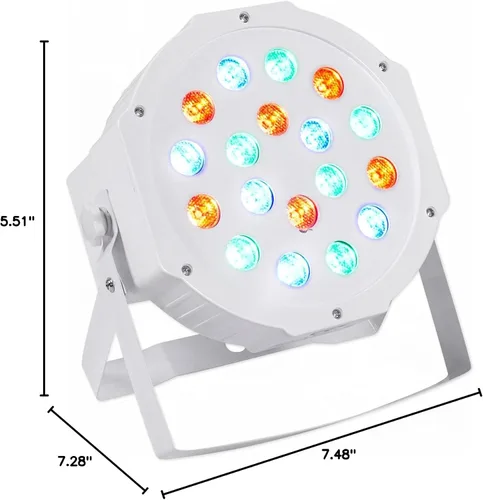 Vista 10 de (8) Rockville RockPAR50 LED RGB Compact Par Can DJ/Club/Stage DMX Luz de lavado - Blanco