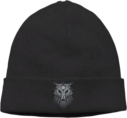 Vista 5 de Viking Celtic Wolf Fenrir - Gorro de punto fino con estampado 3D de mito nórdico