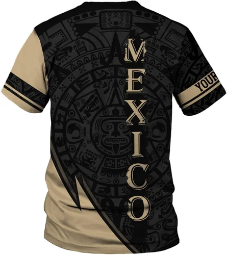 Vista 4 de Camisas mexicanas con nombre personalizado para hombres, camisas de México personalizadas para hombres, camisas de México para mujeres, camisa