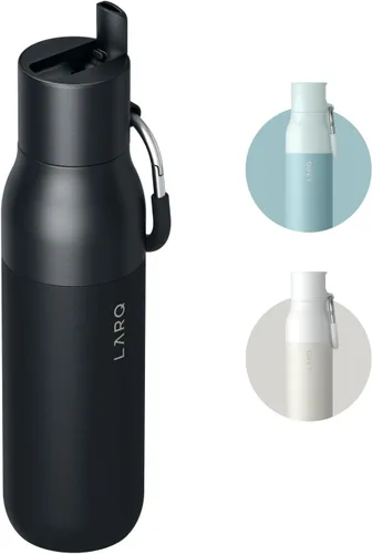 Vista 11 de LARQ Botella con Tapa Flip Top de 17 oz - Botella de Agua Reutilizable y Aislada de Acero Inoxidable con Popote Sin BPA Para Deportes, Gimnasio