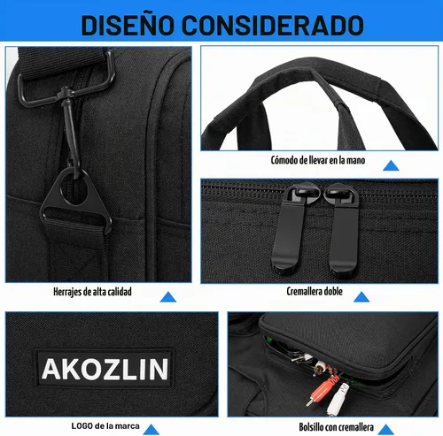 Vista 4 de AKOZLIN Funda de Transporte Multi-capa para Controlador Padded Mixer Compatible con Pioneer DDJ FLX4 DJ Lite SB 2 3 SB2 SB3 DJ 400 RB Controlador