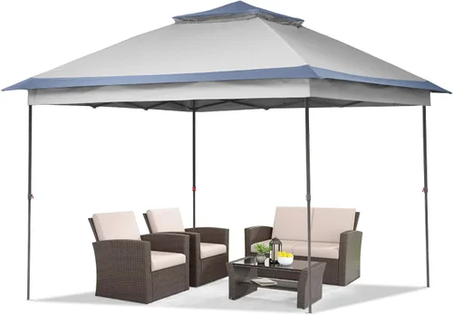 Vista 12 de GDY 11x11 ft Gazebo Tent Folding Heavy Duty Height Adjustable Sun Shelter Gazebos, White