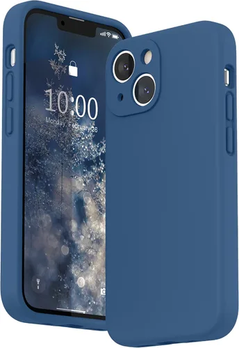 Vista 9 de SURPHY Funda compatible con iPhone 13 Mini con protector de pantalla, (protección de cámara y forro de microfibra suave), funda de silicona líquida