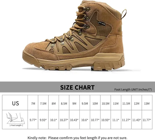 Vista 6 de FREE SOLDIER Men's Waterproof Military Work Boots Tactical Hiking Boots Combat Boots