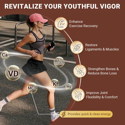 Vista 5 de DRFOSTER - Péptidos de colágeno de chocolate en polvo para mujeres y hombres, colágeno multitipo I II III V X con multivitaminas y minerales