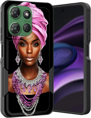 Vista 53 de para Moto G Play 4G 2024, funda de dos capas híbrida resistente y a prueba de golpes, PC duro + silicona suave protectora para Motorola Moto G Play