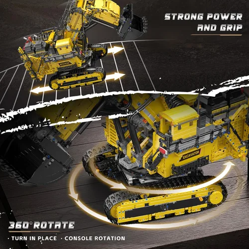 Vista 3 de Mould King 17070 - Juego de construcción de excavadora RC para adultos, modelo de vehículo de construcción de camión de 4767 piezas, camión