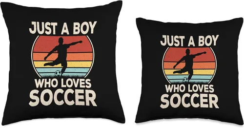 Vista 3 de Just A Boy Who Loves Soccer Funny Soccer Player Boys Kids Throw Pillow