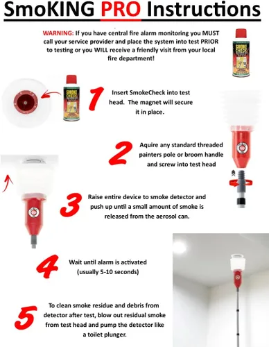 Vista 6 de Nuevo y mejorado fumar PRO - Detector de humo/probador de alarma de incendio + 1 lata de humo