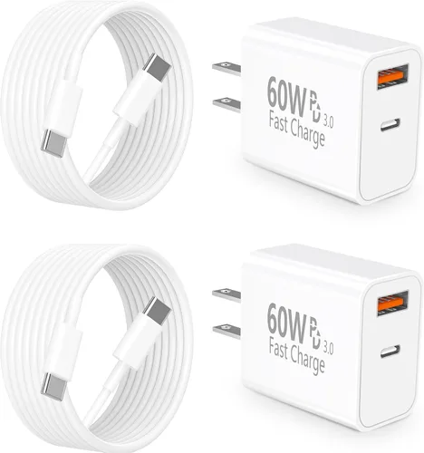 Vista 13 de [Certificado MFi de Apple] Cargador de carga rápida para iPhone 17, paquete de 4 cargadores Stuffcool PD 20 W, USB C, adaptador de corriente Rayas