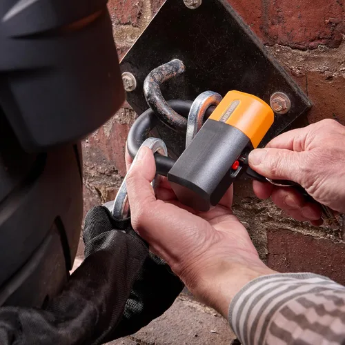 Vista 7 de Jekosa® PBL110 Candado de Bicicleta de Alta Resistencia con 5 Llaves - Grillete de Acero Resistente a Cortes de 18 mm - Carcasa de ABS Resistente a