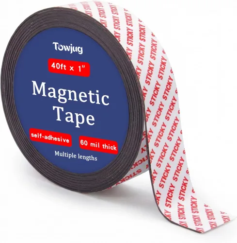 Vista 18 de Towjug Rollo de cintas magnéticas de 10 pies x 1/2 pulgada con respaldo adhesivo 3M, cinta magnética adhesiva flexible para proyectos
