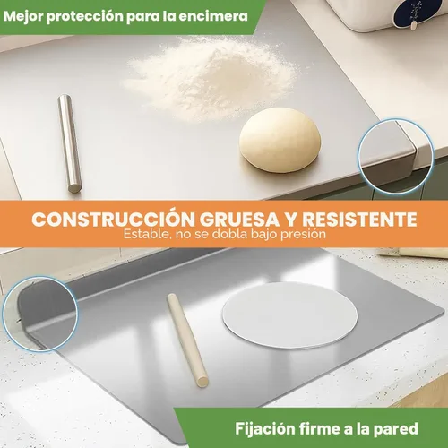 Vista 6 de Sakerplus Tabla de cortar de acero inoxidable con borde antideslizante, tabla de cortar de cocina para hornear, carne, verduras y pan, apta