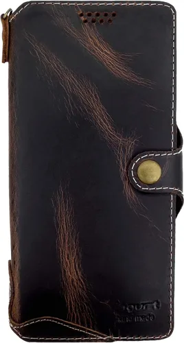 Vista 8 de Yogurt Funda compatible con iPhone 15 Pro Max, funda de piel auténtica para iPhone 15 Pro Max, 6.7 pulgadas, hecha a mano, marrón oscuro