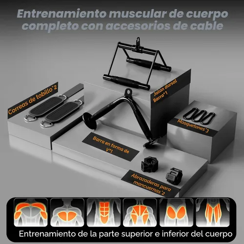 Vista 3 de Mikolo Gimnasio en casa, estación de entrenamiento con pila de pesas de 150 libras, equipo multifuncional de gimnasio en casa, equipo de ejercicio