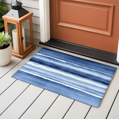 Vista 4 de Small Area Rugs 2x3 Ft, Blue Stripes Non-Slip Area Rugs for Living Room Bedroom Entryway, Watercolor Retro Ombre Abstract Tie Dye Art Washable