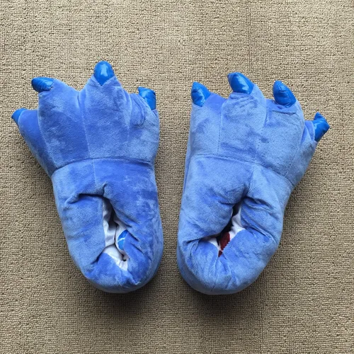 Vista 31 de Zapatos de casa cálidos de felpa con pies de animales para disfraz