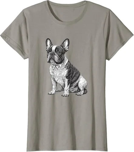 Vista 25 de Divertida camiseta francesa Bulldog francés en blanco y negro, Negro