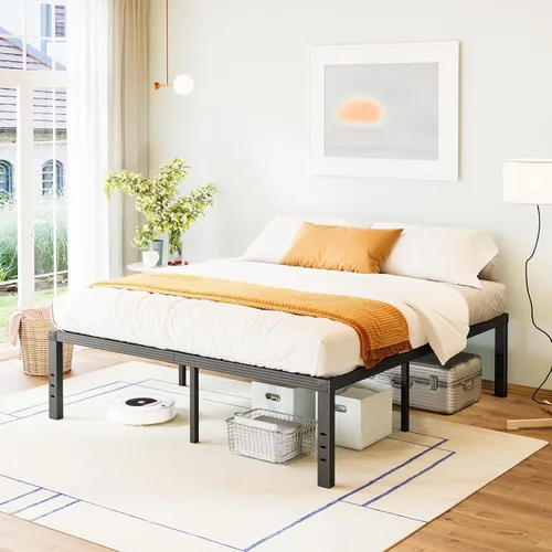 Vista 16 de FSCHOS Marco de Cama de Plataforma de Metal Twin - 12 Pulgadas, No Necesita Somier, Extra Resistente, Fácil Montaje, Sin Ruido, Negro