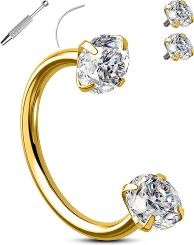 Vista 12 de OUFER Anillos de labio de herradura 16G para mujeres y hombres, acero quirúrgico 316L, 8/0.394 in, joyería de piercing de labio, rosca interna