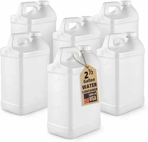 Vista 22 de kitchentoolz Jarra de 1 galón con tapa, jarra de plástico HDPE estilo F resistente para agua potable, campamento, almacenamiento de emergencia