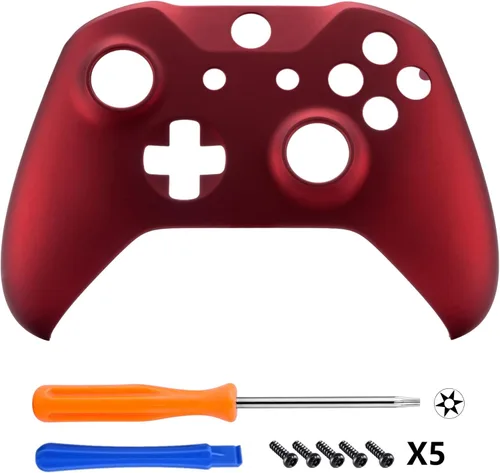 Vista 3 de eXtremeRate Replacement Front Housing Shell for Xbox One SX Controller, Red Custom Kit Faceplate Cover Case for Xbox Wireless Controller (Model 1708)