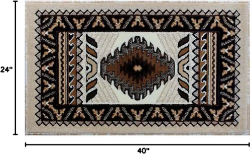 Vista 2 de Alfombra South West Mat diseño D 143 marfil (24 x 40 pulgadas)