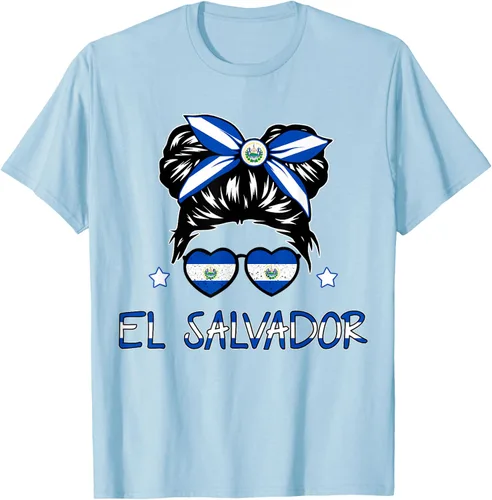 Vista 62 de Camiseta de El Salvador para Niñas Bandera Patrimonio Hispano Salvadoreño