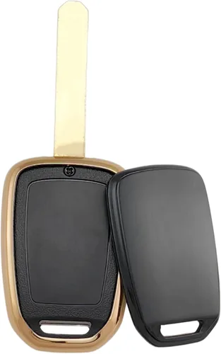 Vista 2 de REPROTECTING Funda para llavero de TPU para Honda Accord CR-V Civic Crosstour Fit HR-V 2013-2021 (solo llavero recto, negro/negro)