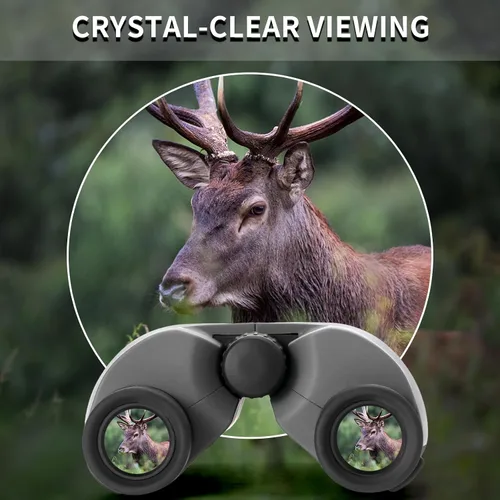 Vista 4 de Binoculares compactos de 8 x 25, pequeños y ligeros de mano, portátil, mini prisma BAK-4, lente ED de visión gran angular de 8.2°, óptica HD