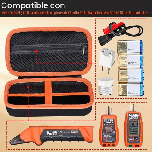 Vista 3 de Lebakort Estuche de almacenamiento compatible con Klein Tools ET310 AC Disyuntor Buscador Eléctrico Probador 80016 Kit de herramientas