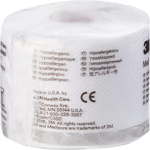 Vista 2 de 3M Healthcare Corp Medipore, cinta quirúrgica de tela suave hipoalergénica, 2 pulgadas X 10 yardas, blanca, excelente adherencia, resistente al