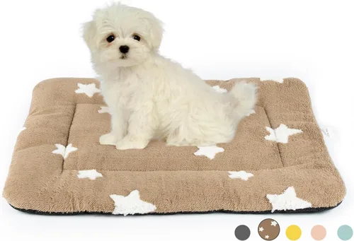 Vista 25 de Mora Pets - Cama para gatos de interior lavable, almohadilla antideslizante para jaula de perros, linda cama para perros con estrellas para perros