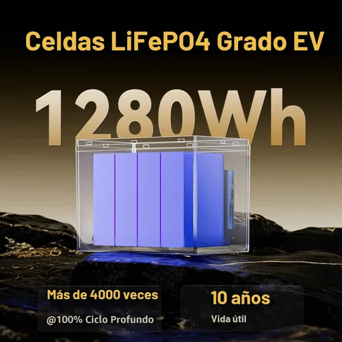 Vista 5 de Power Queen - Batería de litio LiFePO4 de 12 V 100 Ah para RV, marina, remolque