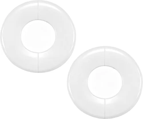 Vista 10 de Paquete de 2 placas redondas de escudo de brida dividida de pared ABS para accesorios de decoración de grifos de tubería de 0.86 "/ 22 mm