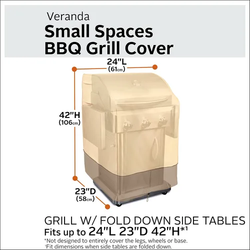 Vista 2 de Classic Accessories Cubierta para parrilla de barbacoa resistente al agua de 24 pulgadas Veranda